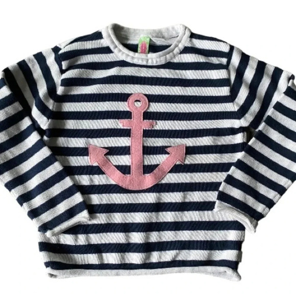 SOPHIE & SAM BOUTIQUE EUC GIRLS COTTON BLUE WHITE SWEATER TOP SHIRT SIZE 7 8 - Picture 5 of 6